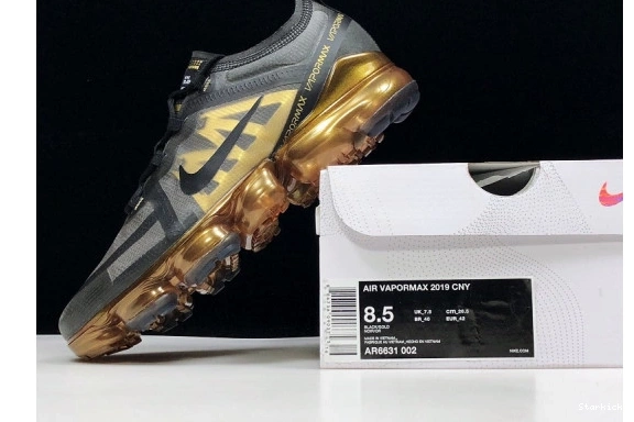 AIR AR6631-002 2019 METALLIC GOLD VAPORMAX BLACK 0117